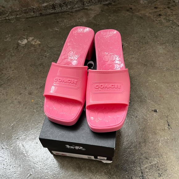 Coach | Shoes | Coach Pink Slide Sandals | Poshmark